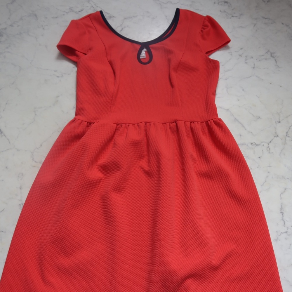 Orange and navy dress